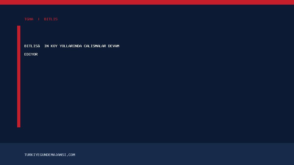 Bitlis’in köy yollarında çalışmalar devam ediyor